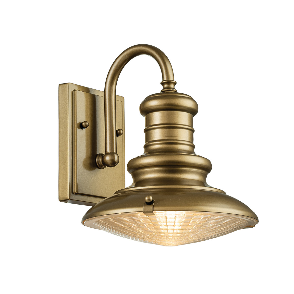 Small Bronze Wall Light With Prismatic Diffuser, 24 cm Small Bronze Wall Light With Prismatic Diffuser, 24 cm