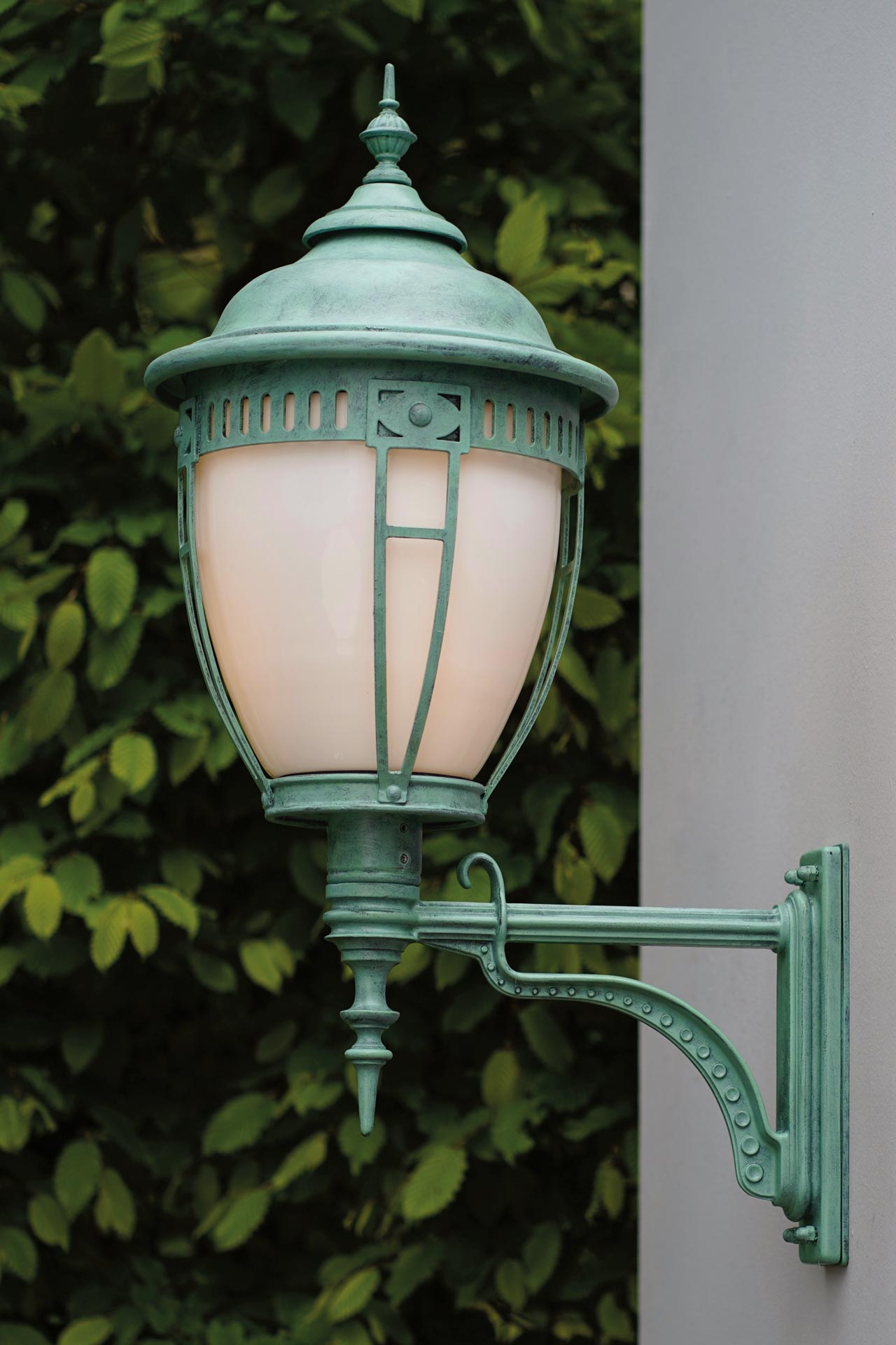 Jugendstil-Glasmantellaterne aus Schmiedeeisen WL 3449, Bild 2