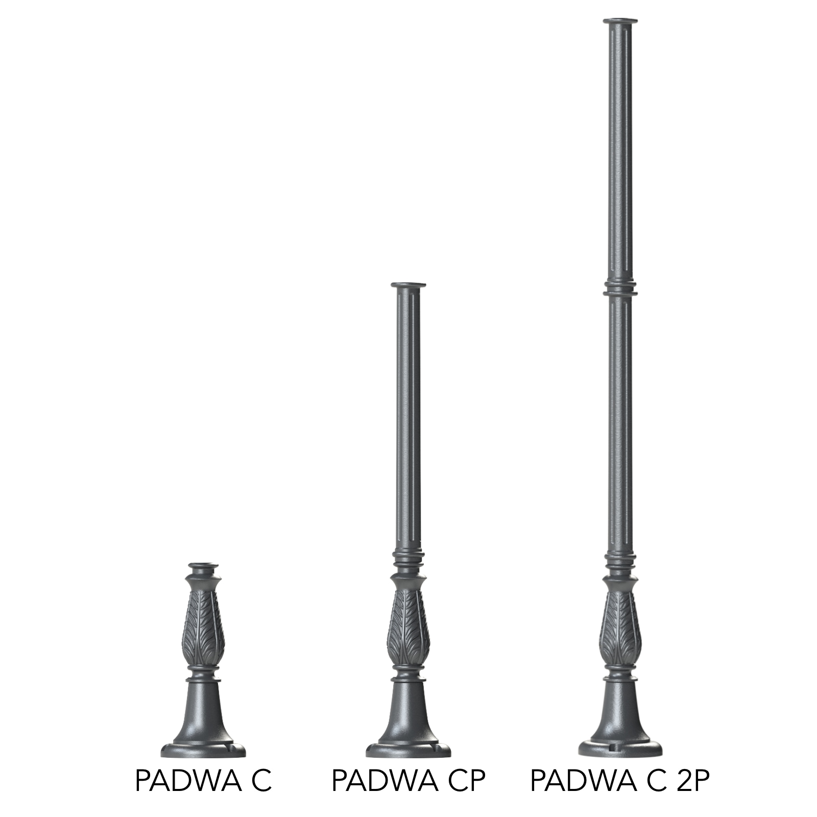 Kleine Säule PADWA C mit Blattornament 42 / 100 / 157 cm