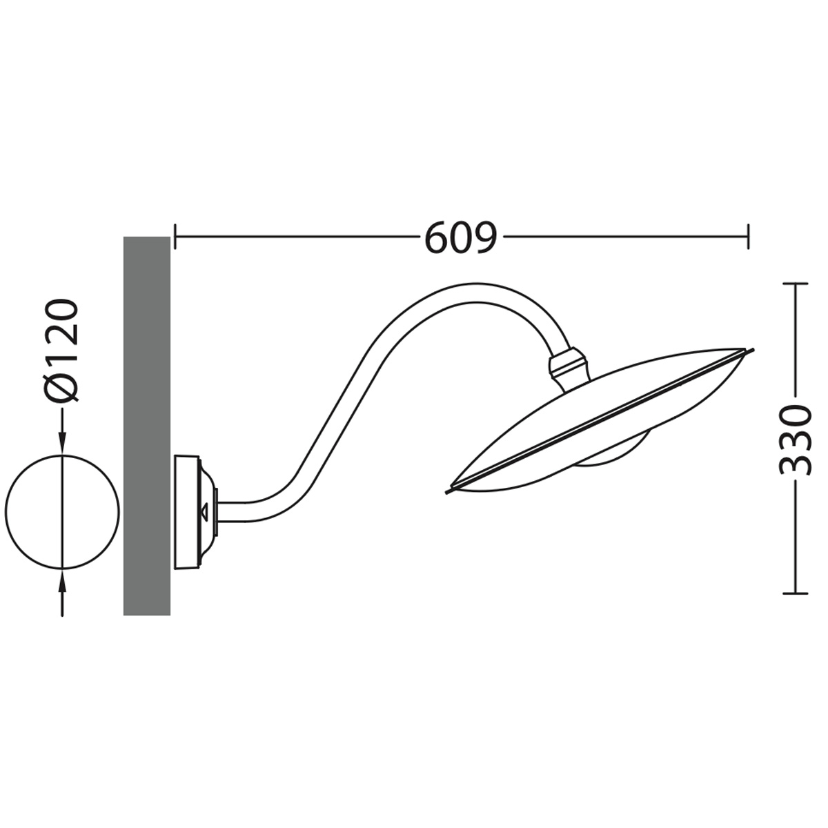 Bild 2: Die Maße: LED-Wandlampe für außen mit Schutzart IP 65 LED-Wandlampe für außen mit Schutzart IP 65: Die Maße: LED-Wandlampe für außen mit Schutzart IP 65
