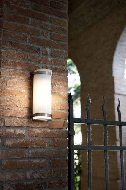 Italian Outdoor Wall Light with Semi-Circular Shade Hanny