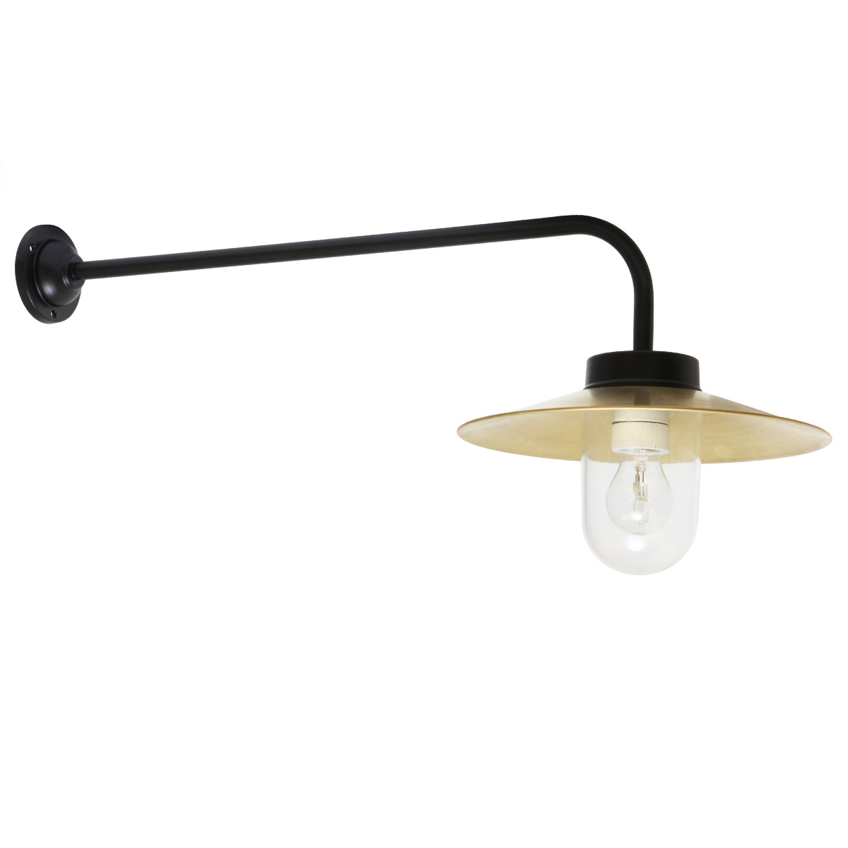 Classical Barn Lamp Black with Brass Shade 38-90 M L/XL