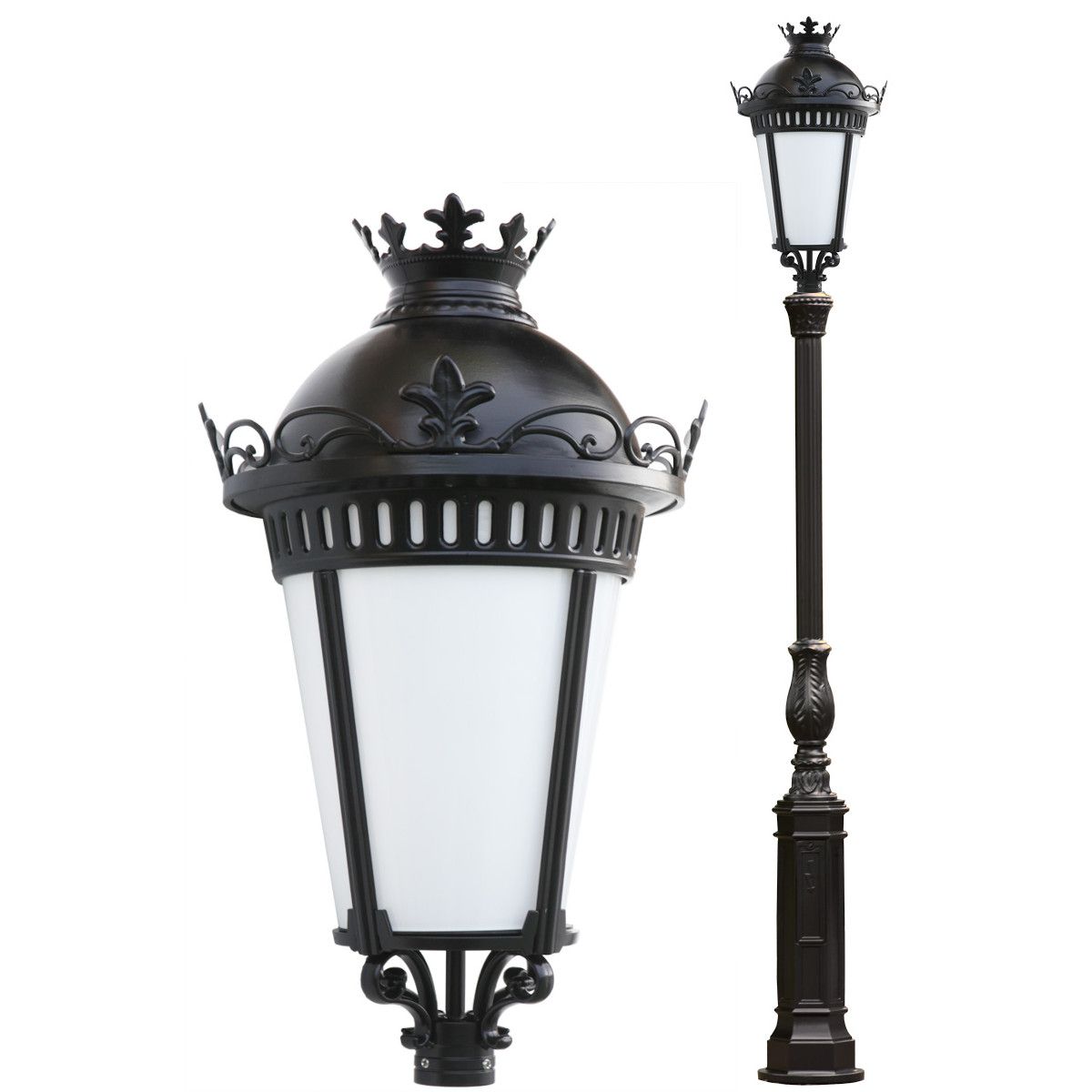 Klassische Mastleuchte mit Empire-Laterne S2KL.42JK, 330 cm
