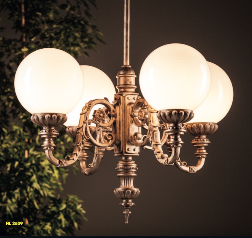 Exquisite 4-Flame Wrought Iron Pendant Light HL 2639