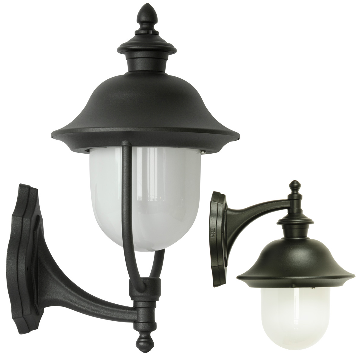 Wall Light for Outdoor Use with Historical Rounded Lantern