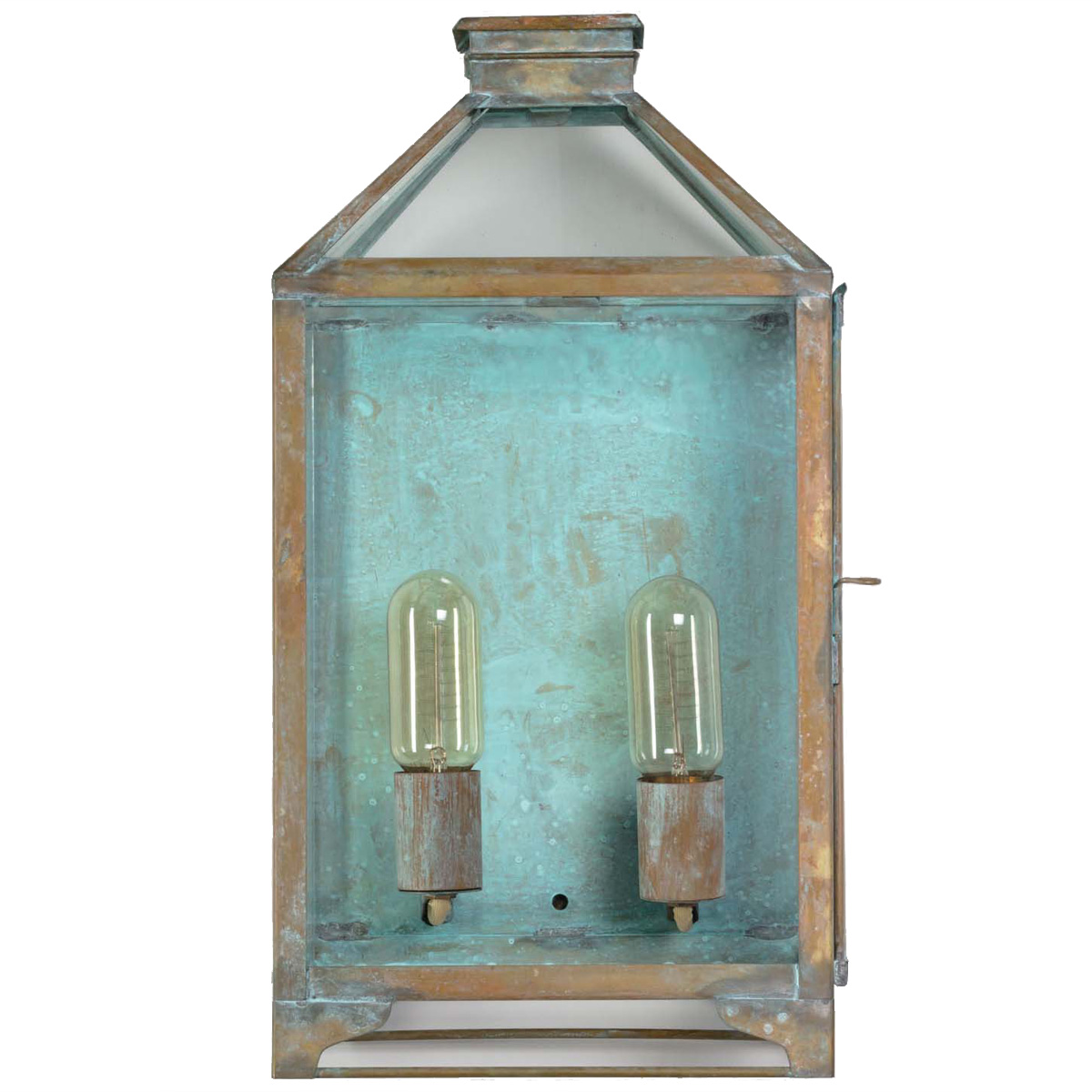 Bild 6: Abgebildet in Messing-Grünspan Zweiflammige provençalische Messing-Wandleuchte Aix: Abgebildet in Messing-Grünspan