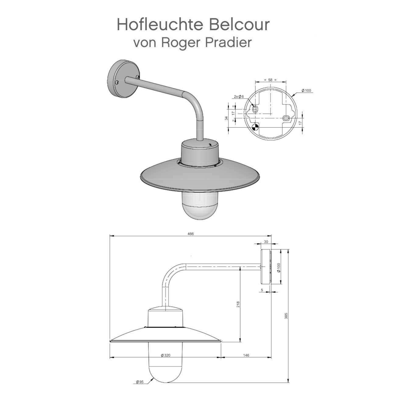 Französische Hofleuchte Belcour mit Glassturz, Bild 5 Französische Hofleuchte Belcour mit Glassturz, Bild 5
