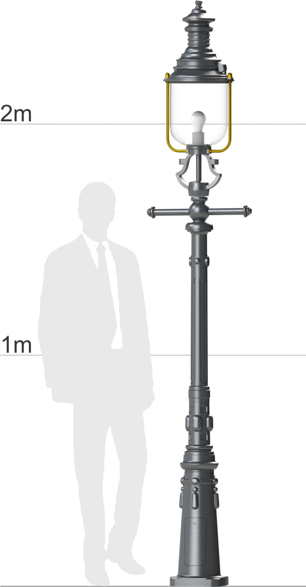 Standleuchte mit Leitereisen und Laterne Hamburg.31, Bild 8 Standleuchte mit Leitereisen und Laterne Hamburg.31, Bild 8