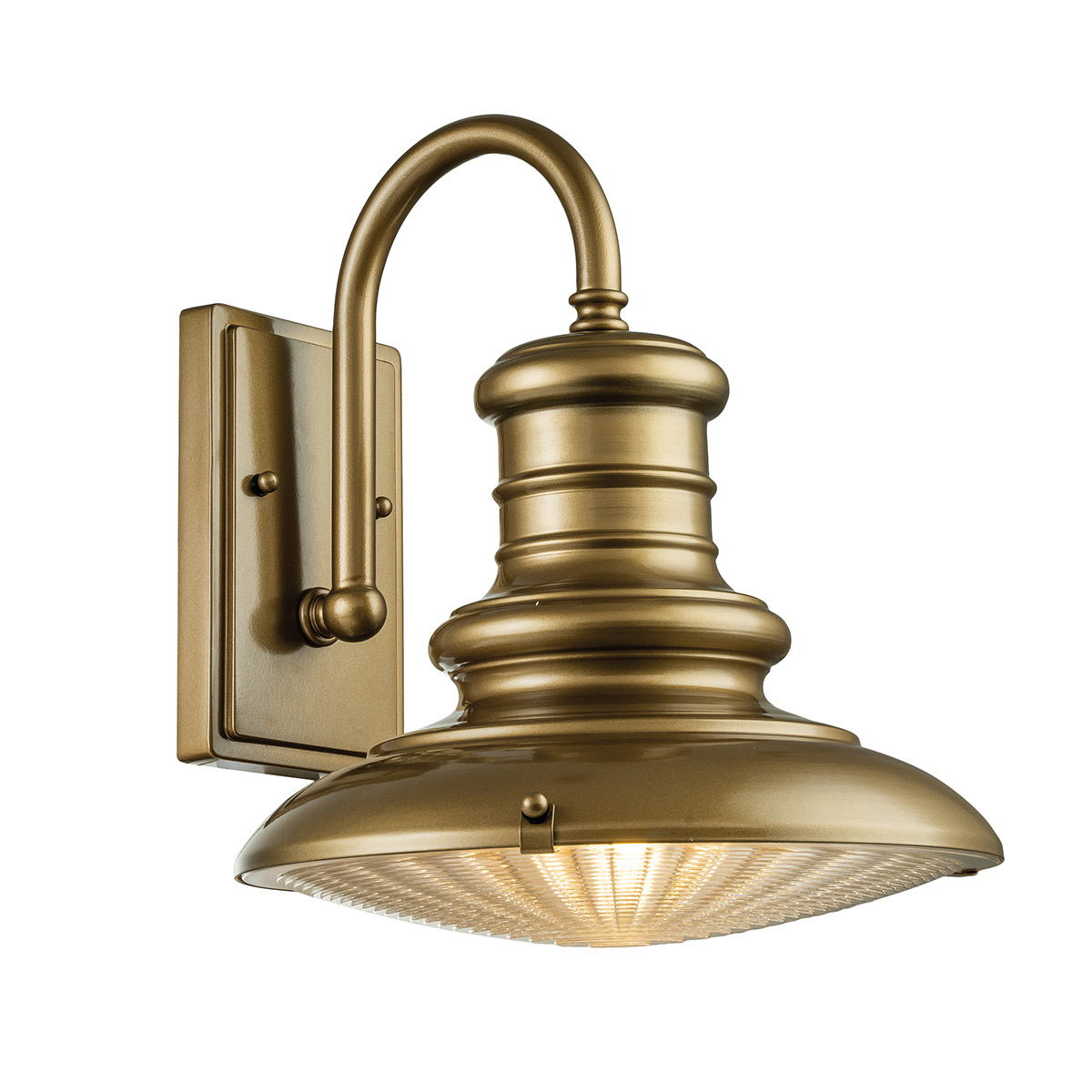 Large Bronze Wall Light With Prismatic Diffuser, 32 cm