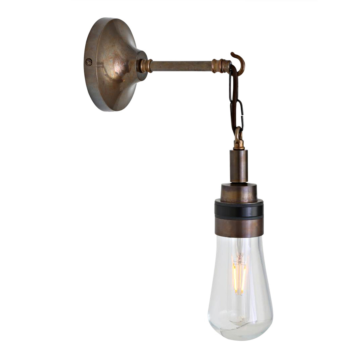 Außen-Wandlampe Meltam mit Kette, IP65 Außen-Wandlampe Meltam mit Kette, IP65