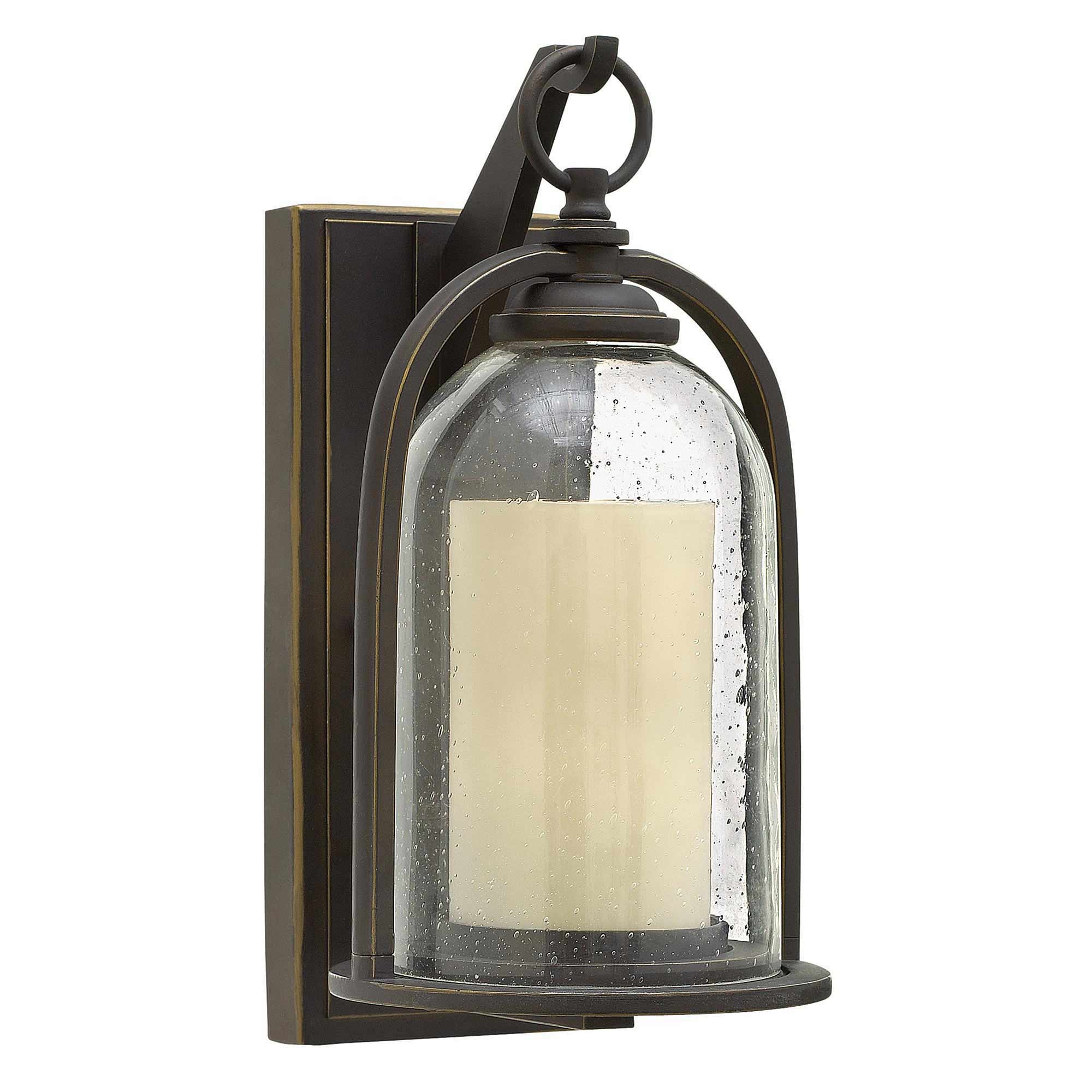 Small Wall Lantern With Dark Bronze Finish, 34 cm