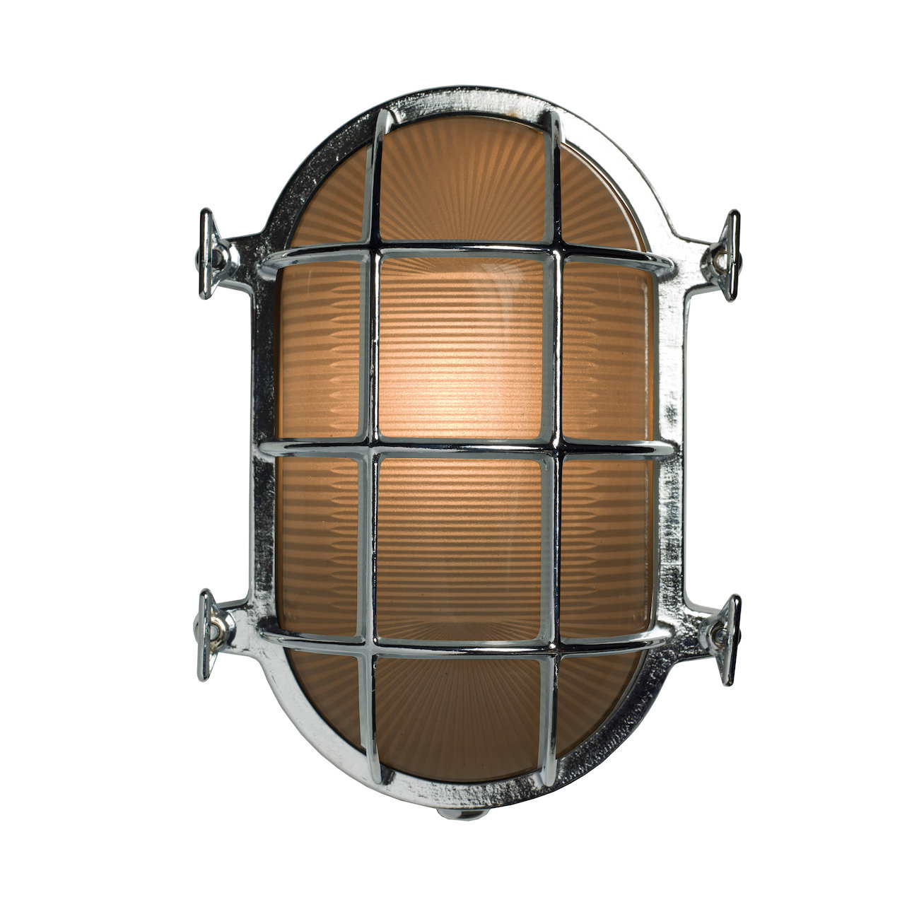 Oval Cabin Light in Brass with Holophane Glass 7034 Oval Cabin Light in Brass with Holophane Glass 7034