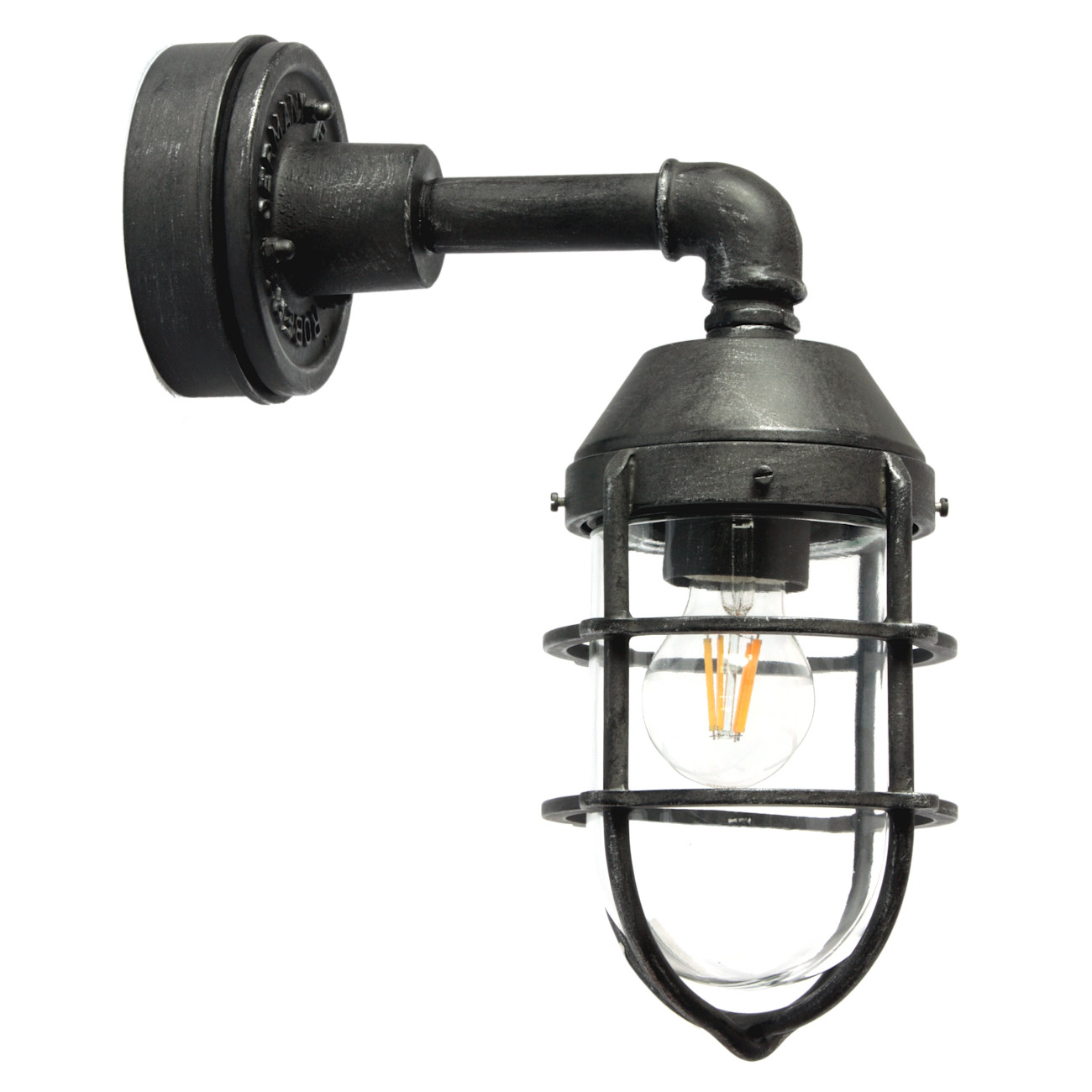Wrought Iron Factory Style Outdoor Wall Light WL 3683 Wrought Iron Factory Style Outdoor Wall Light WL 3683