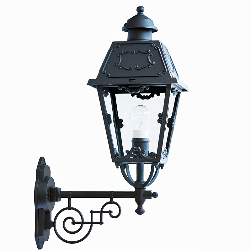 Large Aluminum Lantern with Art Nouveau Decorations