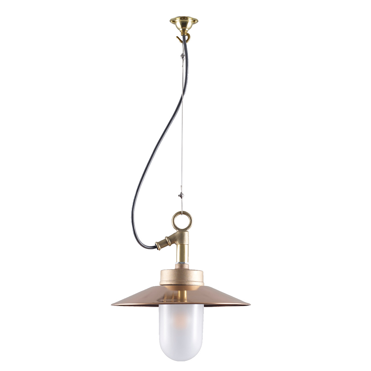 Pendant Light in Brass, Copper or Silver