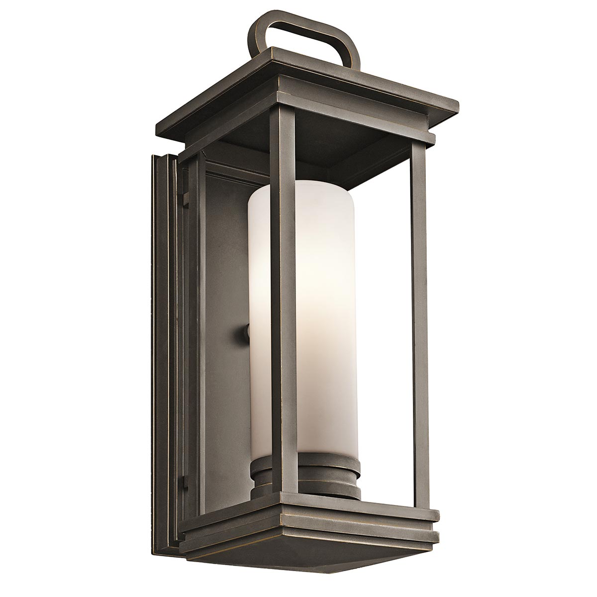 Large Outdoor Light In Rubbed Bronze With Stylised Candle, 45 cm