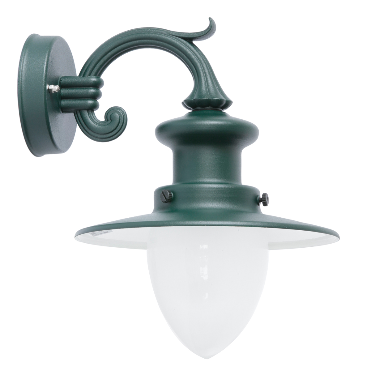 Small Factory-style Wall Lamp for Outdoor Use with Pointed Cylinder Glass