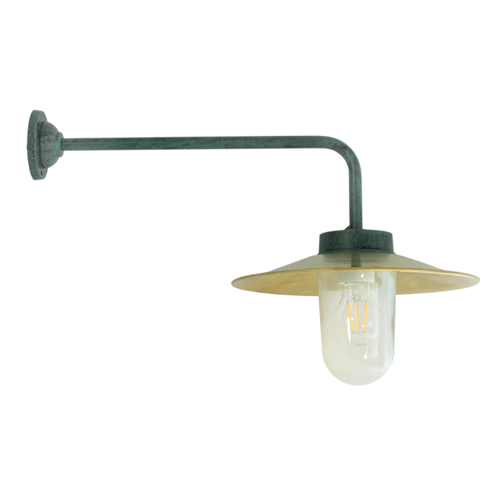 Lange Hofleuchte mit Messingschirm 38-90 M L/XL Lange Hofleuchte mit Messingschirm 38-90 M L/XL