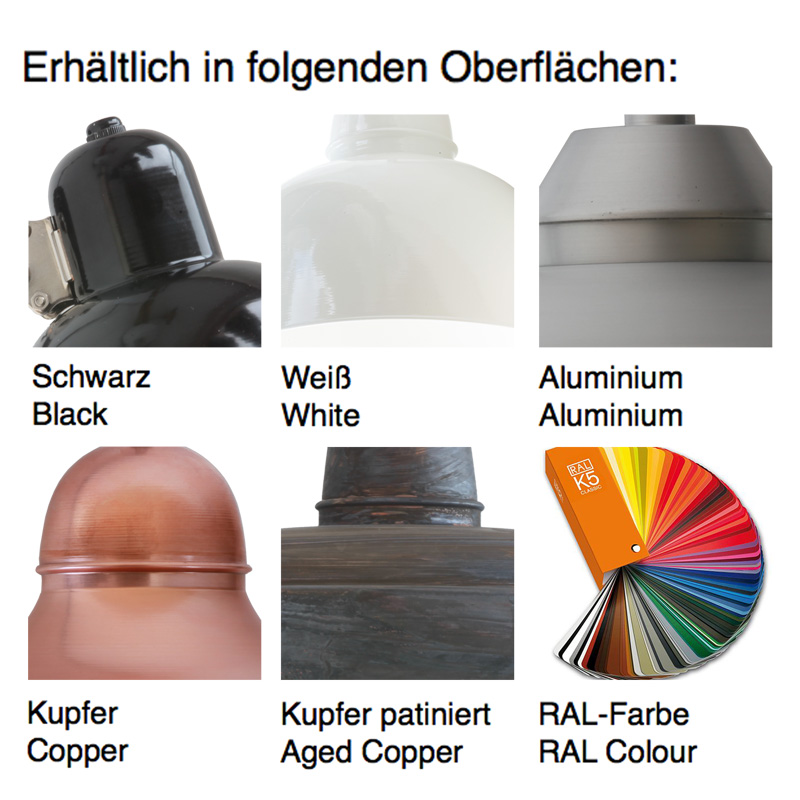 Hängeleuchte aus Aluminium Kehl mit Halbkugelschirm, Bild 8 Hängeleuchte aus Aluminium Kehl mit Halbkugelschirm, Bild 8