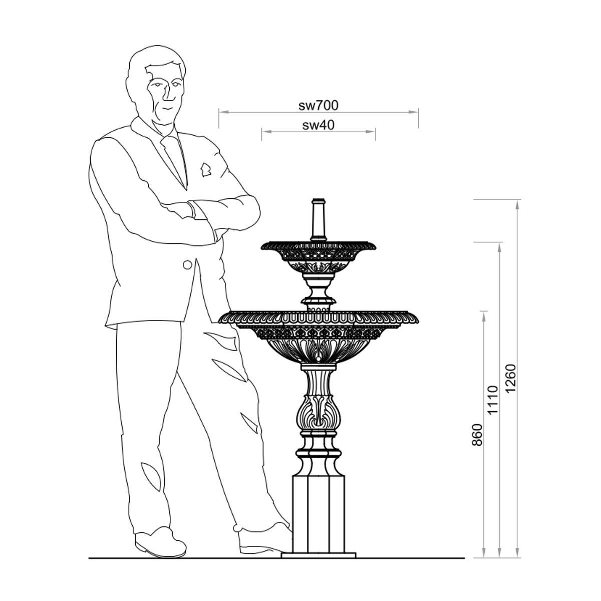 Springbrunnen aus Aluminiumguss und Stahl B 8602, Bild 2 Springbrunnen aus Aluminiumguss und Stahl B 8602, Bild 2