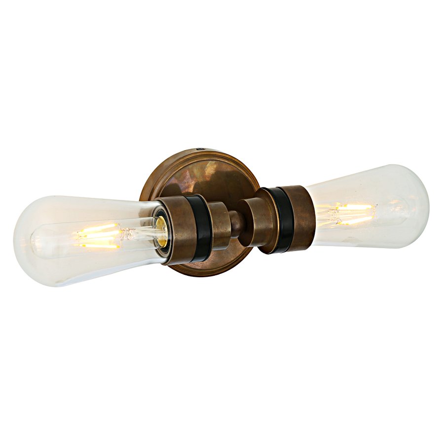 Zweiflammige Glaskolben-Wandleuchte Arac mit IP65 Zweiflammige Glaskolben-Wandleuchte Arac mit IP65