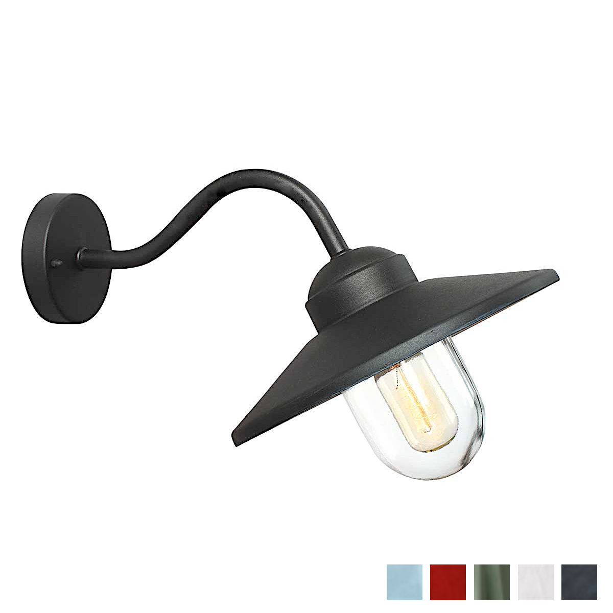 Small Outdoor Sconce: Classic Barn Lamp With Gooseneck