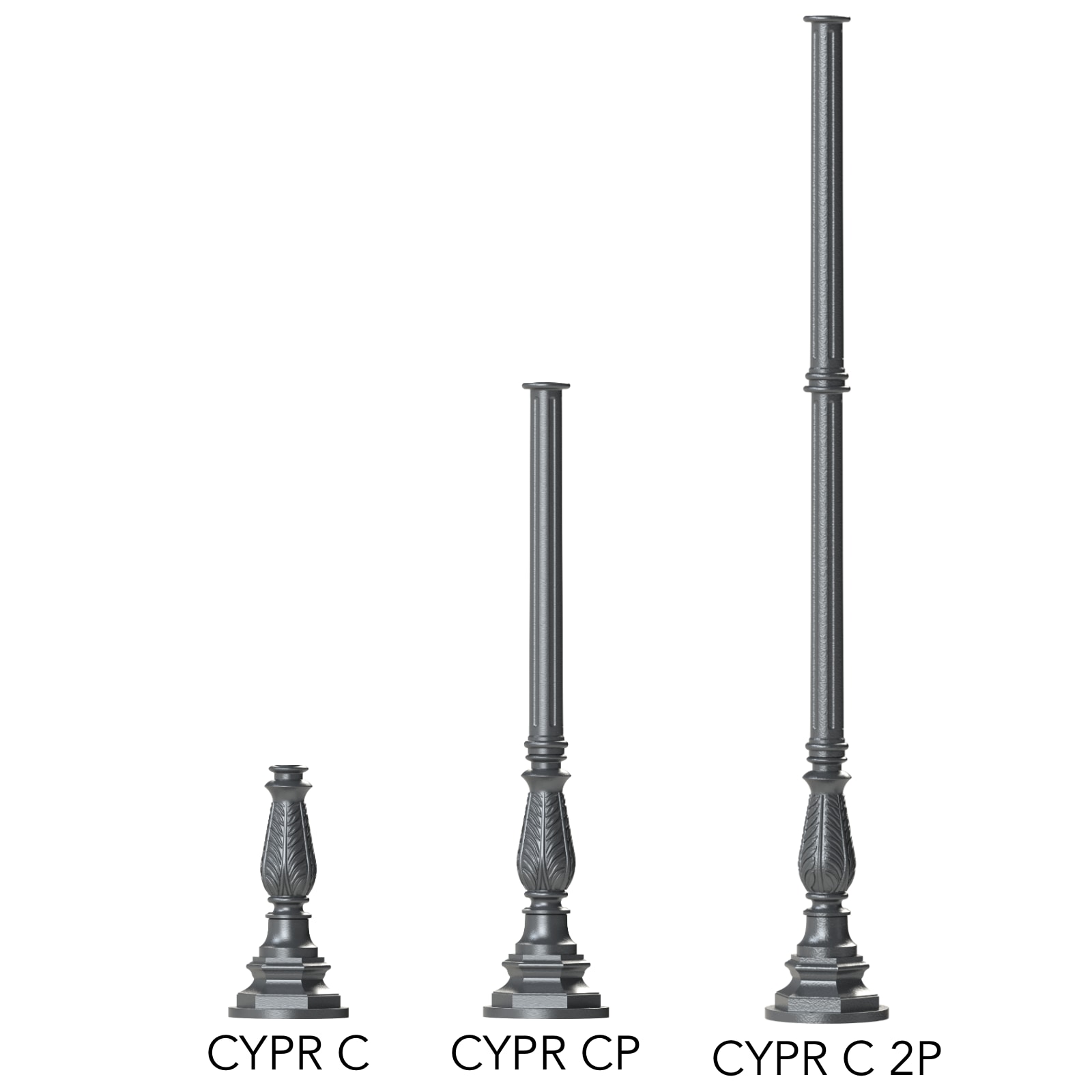 Kleine Säule CYPR C mit Akanthusblattkelch 41 / 99 / 157 cm