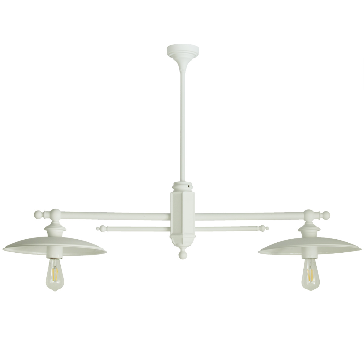 Double-flame Ceiling Light with Crossbeam
