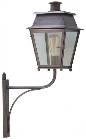 Elegante Wandlaterne Bordeaux mit Messingarm Elegante Wandlaterne Bordeaux mit Messingarm
