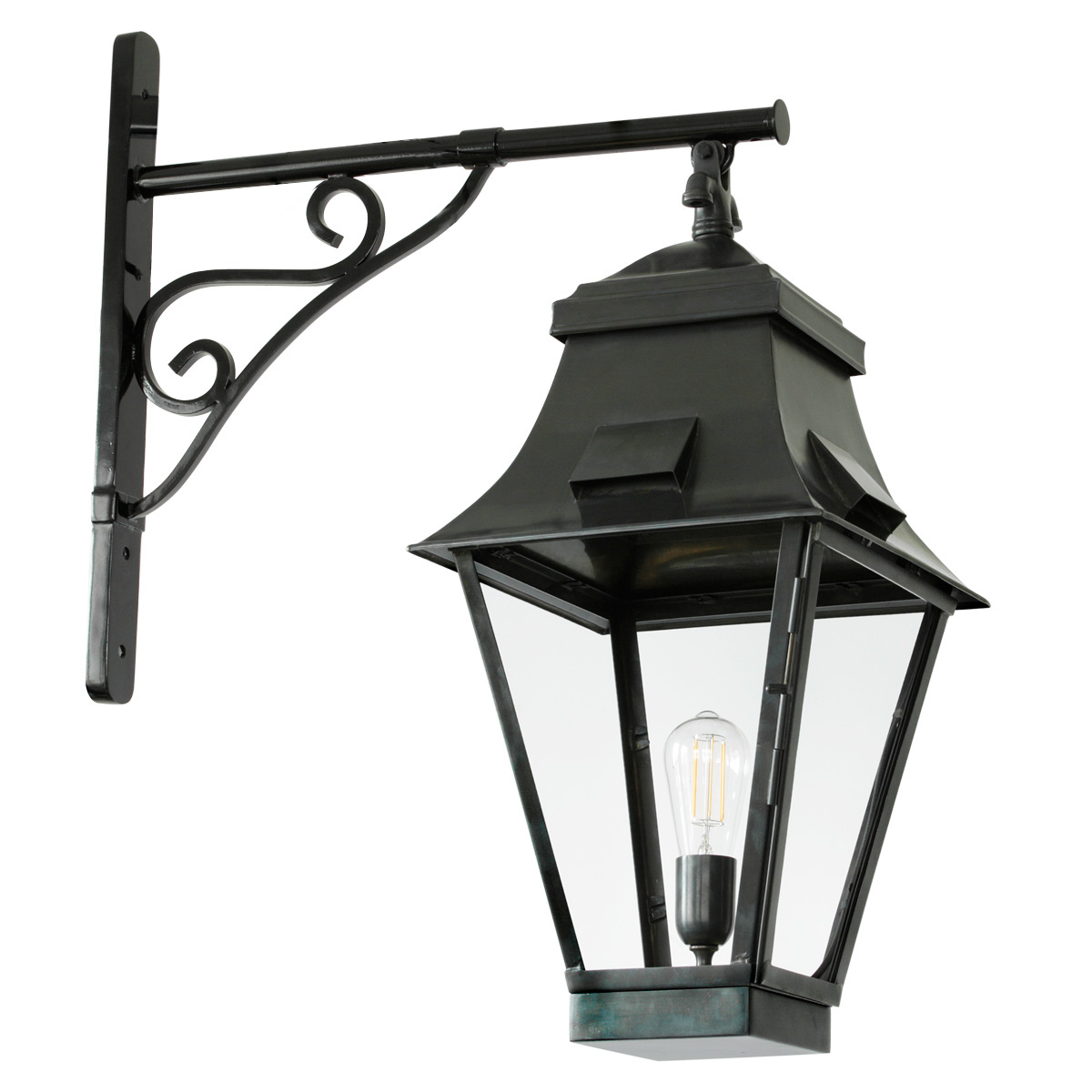 Historical Brass Wall Lantern Gracieuze with LED-Spots