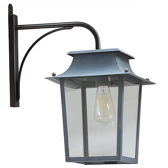 Bild 3: Ausführung in Alt-Zink, Wandarm schwarz, kleines Modell Wandlaterne für Außen Alma-Passy MM: Ausführung in Alt-Zink, Wandarm schwarz, kleines Modell