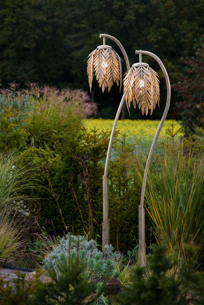 Artisan Outdoor Post Light with Leaf Ornament AL 6972 / 6973 (240–260 cm)