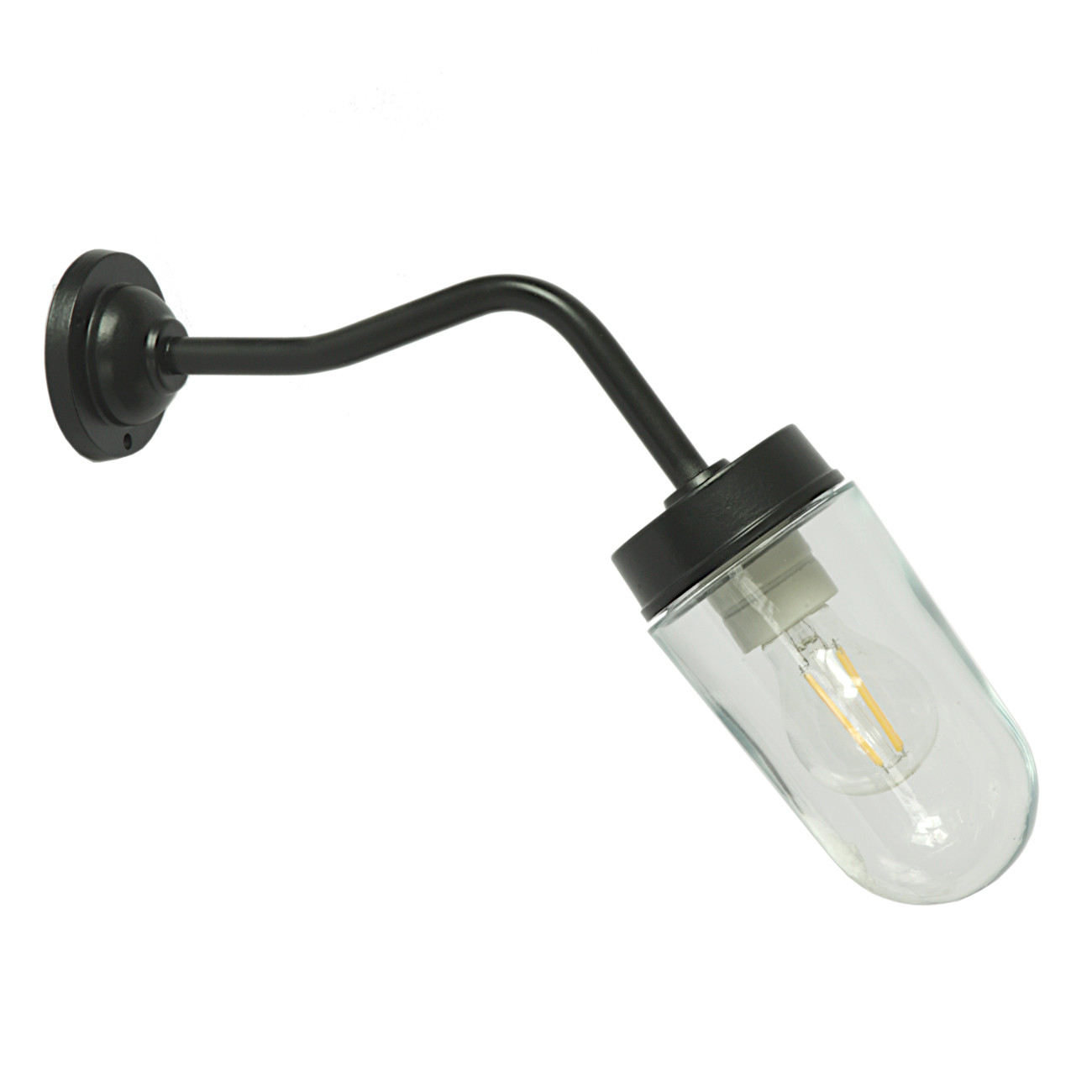 Scheunenlampe mit Aluminium-Wandarm 38-45 OR-Z, Schwarz