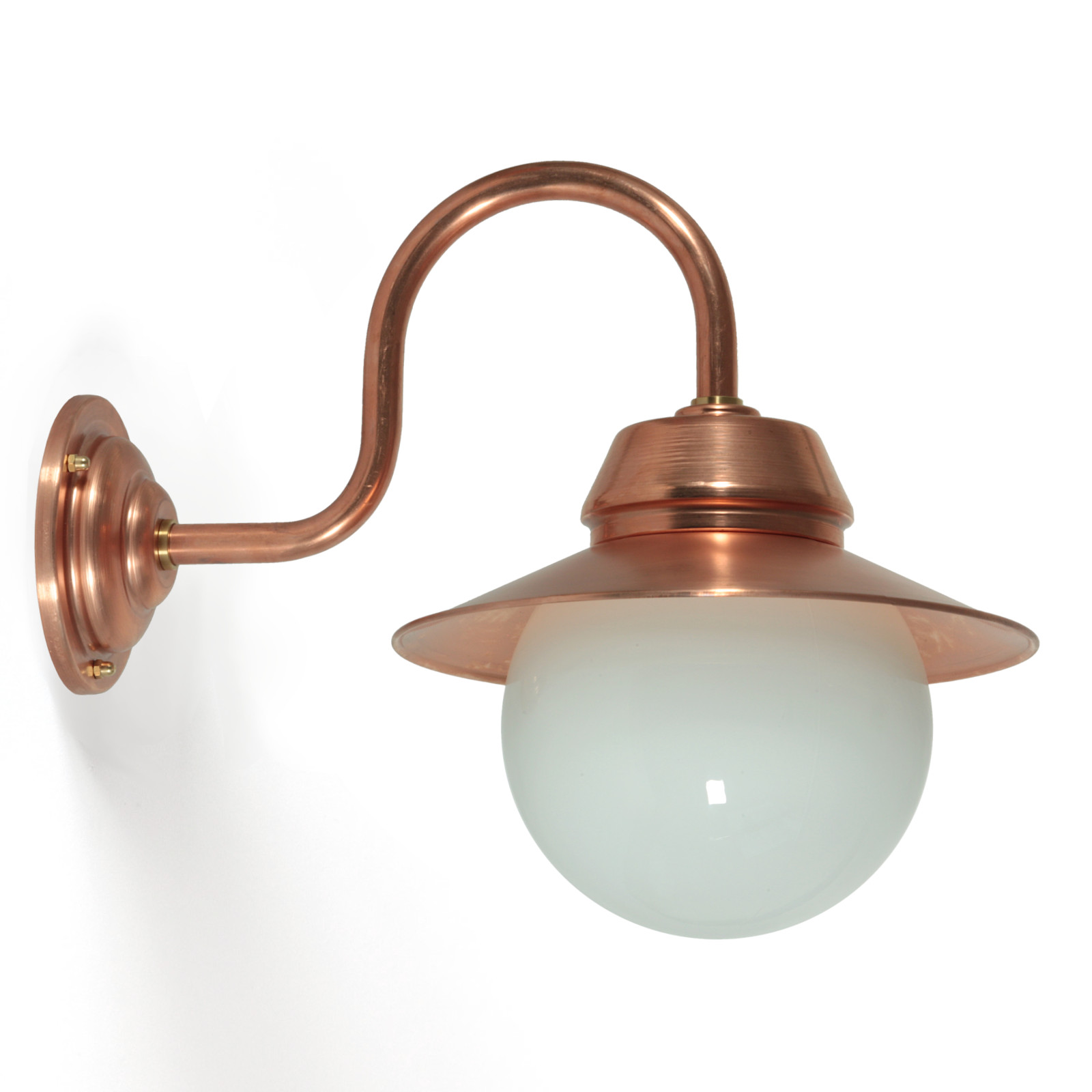 Bild 10: Kupfer roh, Schirm 250 mm, Opalenes Kugelglas, max. 60 Watt Landhaus-Außenwandleuchte Bremen Kupfer Patina RO 1500: Kupfer roh, Schirm 250 mm, Opalenes Kugelglas, max. 60 Watt