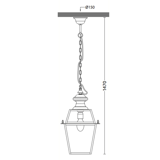 Edelstahl-Pendelleuchte für außen mit Kette