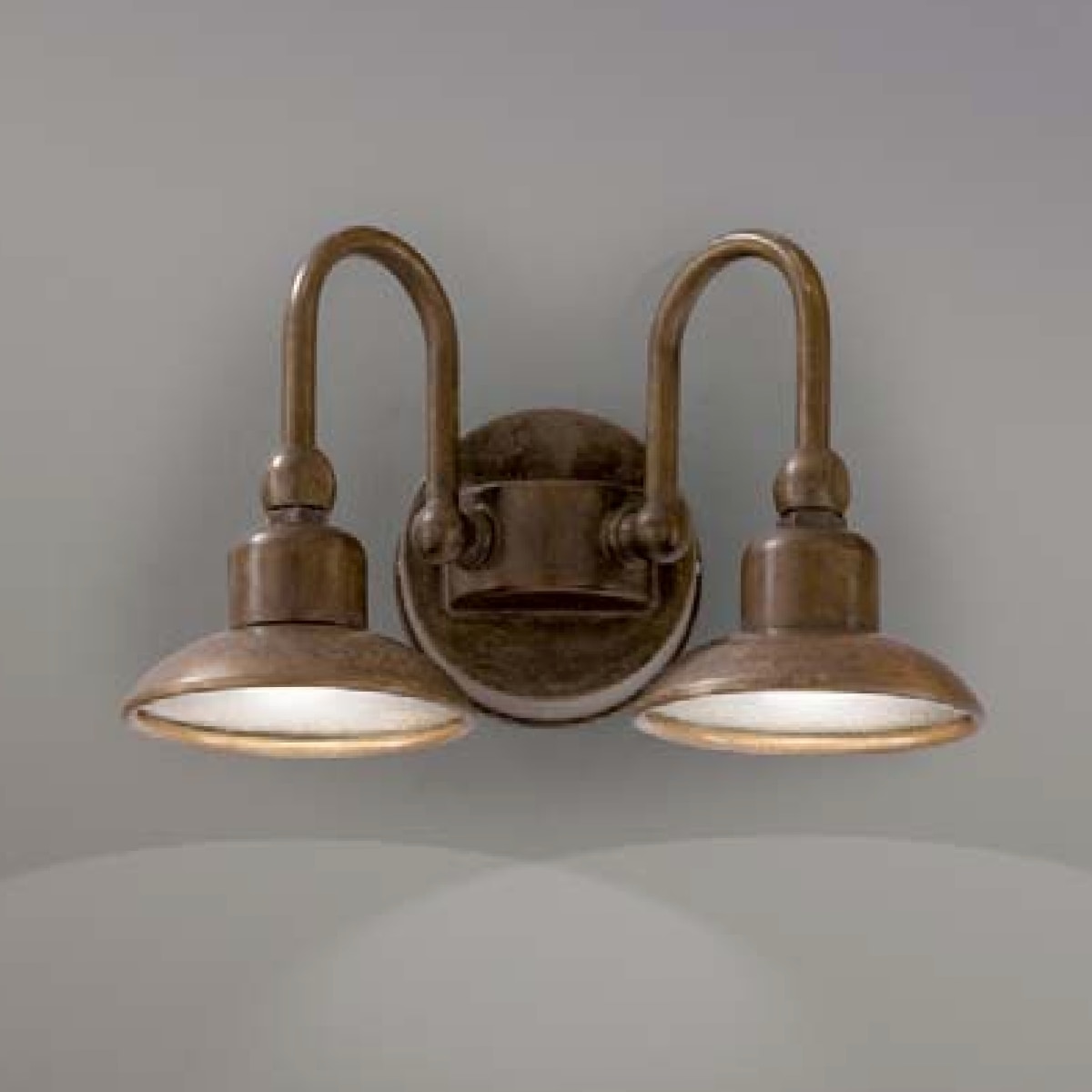 Small Double Copper Shade Lamp with Bow Arm Bugatti