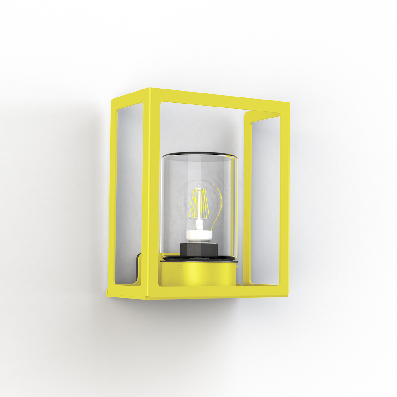 Bild 11: Gelb RAL 1016 Flache Design-Außenlampe Hugy mit IP 65: Gelb RAL 1016