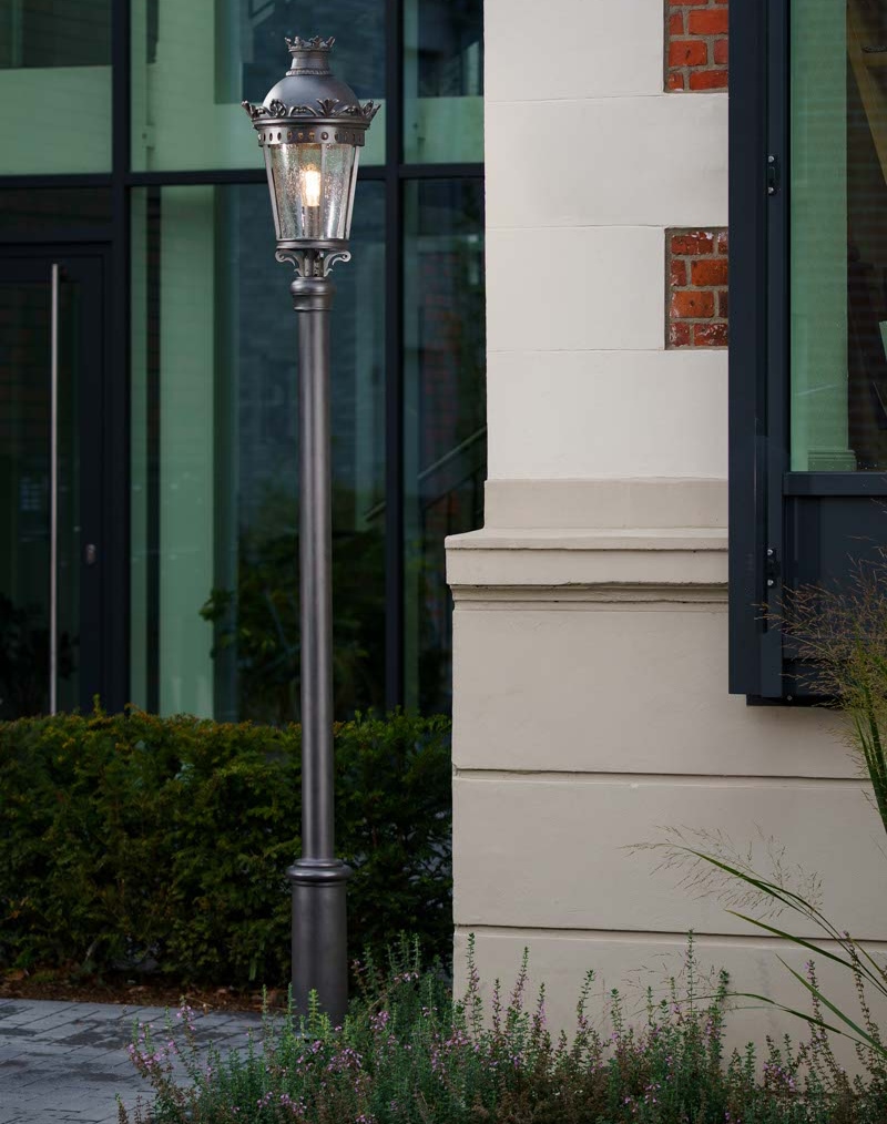 Empire Style Post Light with Antique Glass Cylinder AL 6944, 258 cm