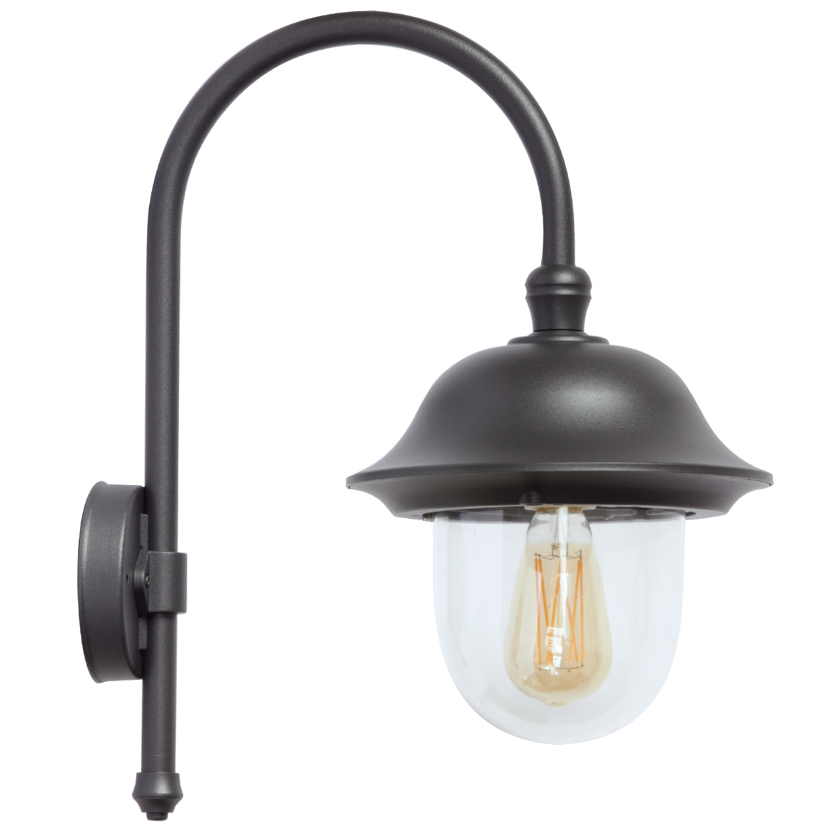 Small Italian Wall Light for Outdoors with Bow Arm