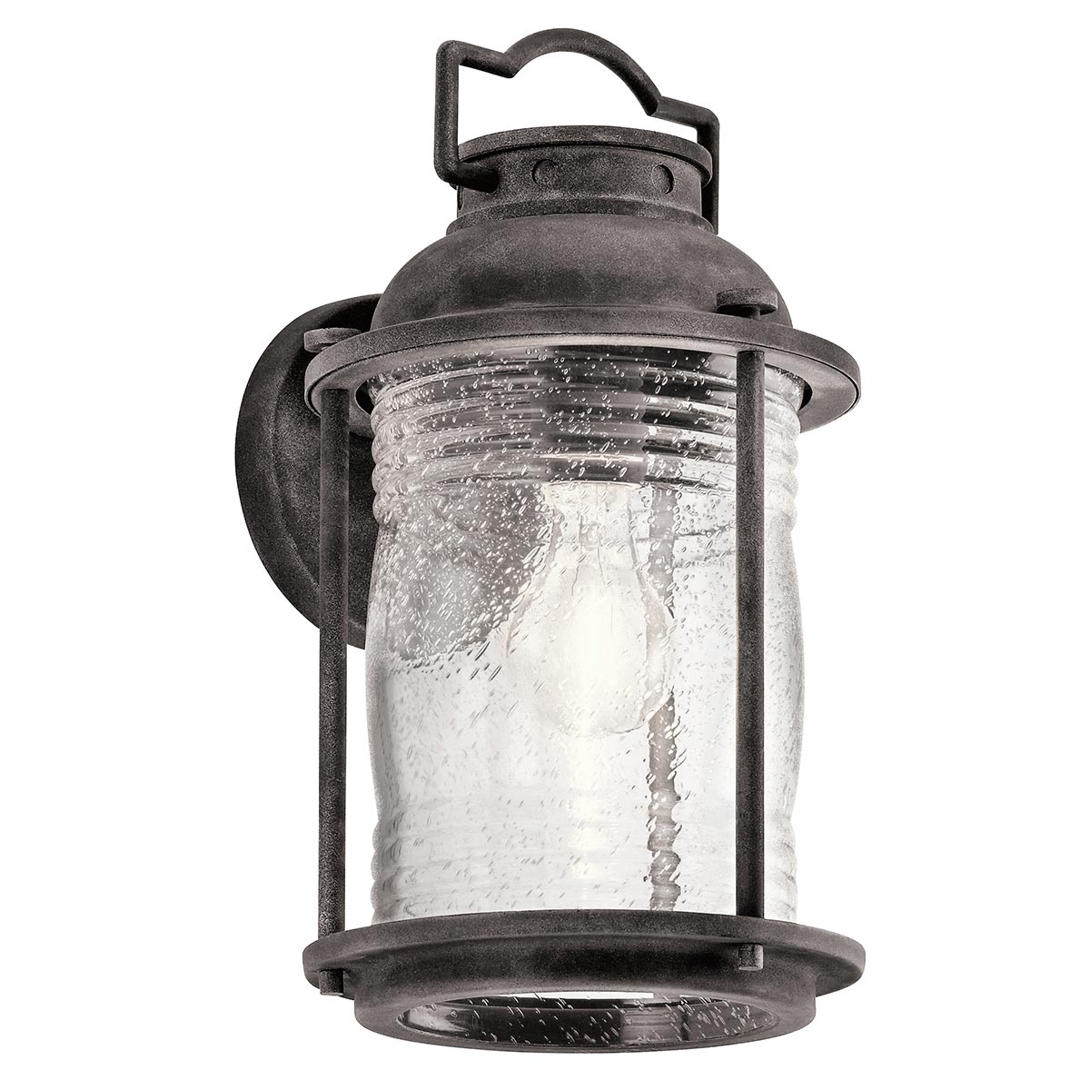 Large Wall Light with Ribbed Glass, 35 cm