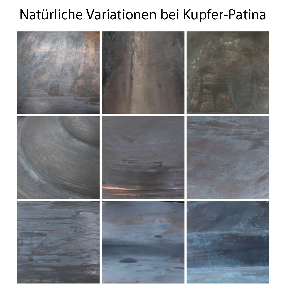 Bild 11: Natürliche Variationen bei Kupfer-Patina Maritime Wandleuchte Ulm W340 mit Zylinderglas: Natürliche Variationen bei Kupfer-Patina