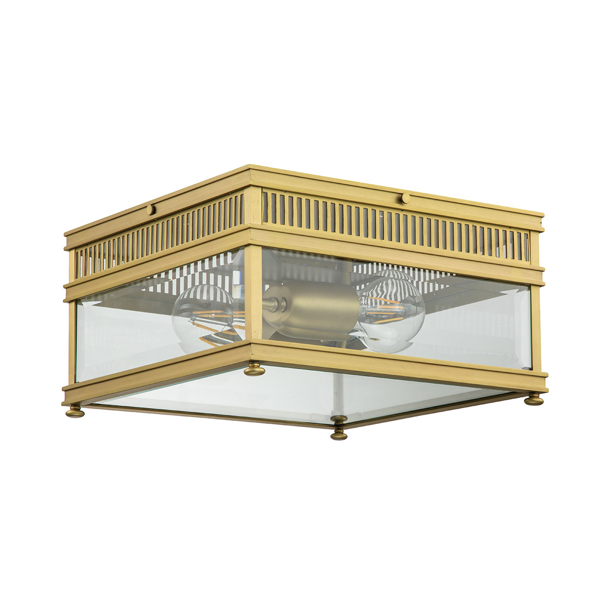 Elegante Deckenleuchte aus Messing und Glas