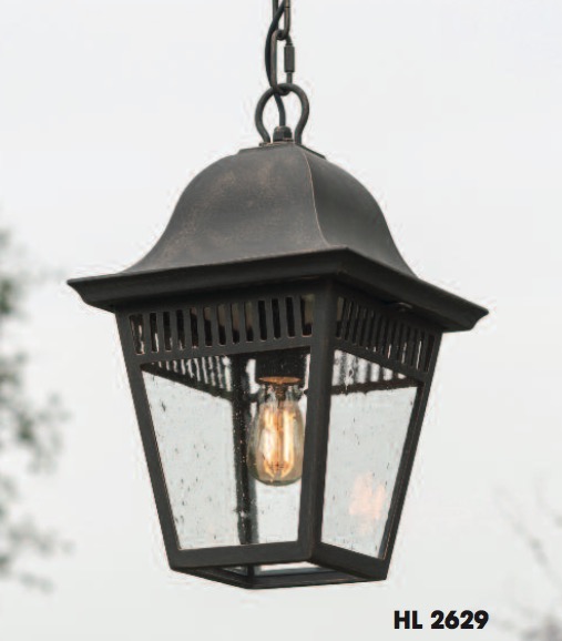Classic Wrought Iron Pendant Light with Closed Top HL 2629