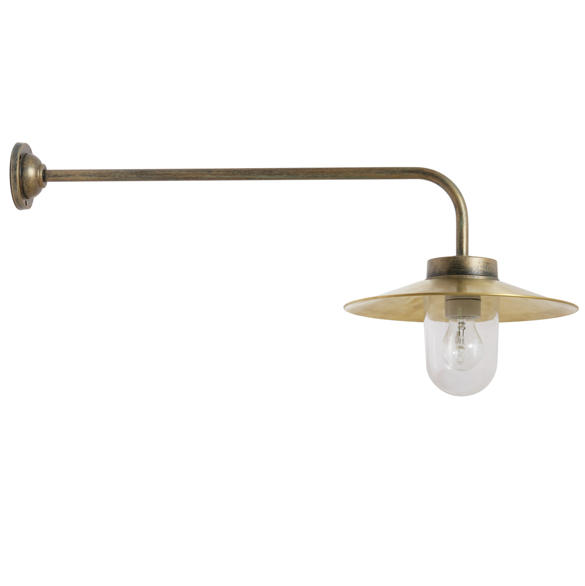 Long Courtyard Lamp With Brass Shade 38-90 M L/XL Long Courtyard Lamp With Brass Shade 38-90 M L/XL