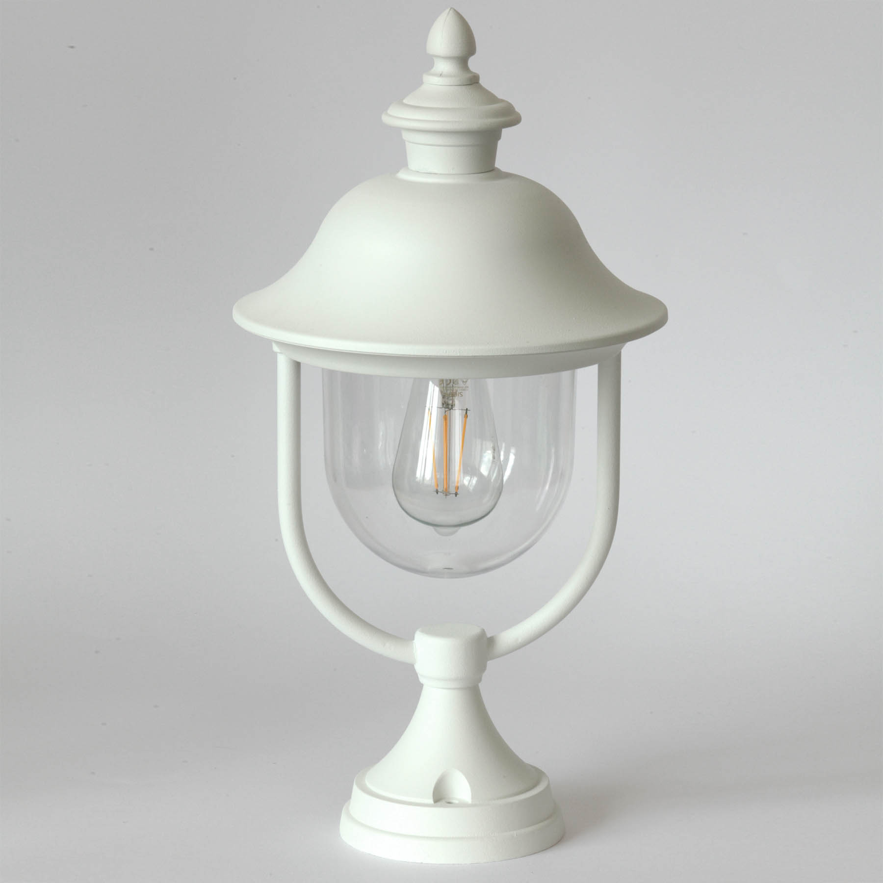 Italian Pedestal Light with Rounded Makrolon Glass