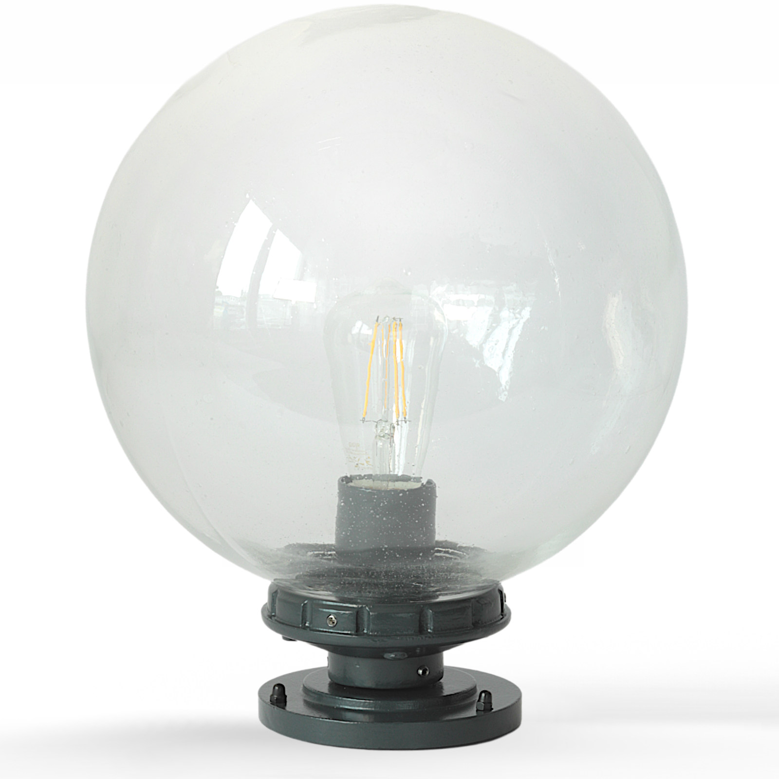 Historic Pier Mount Outdoor Light with Blown Glass Globe LD TL 250