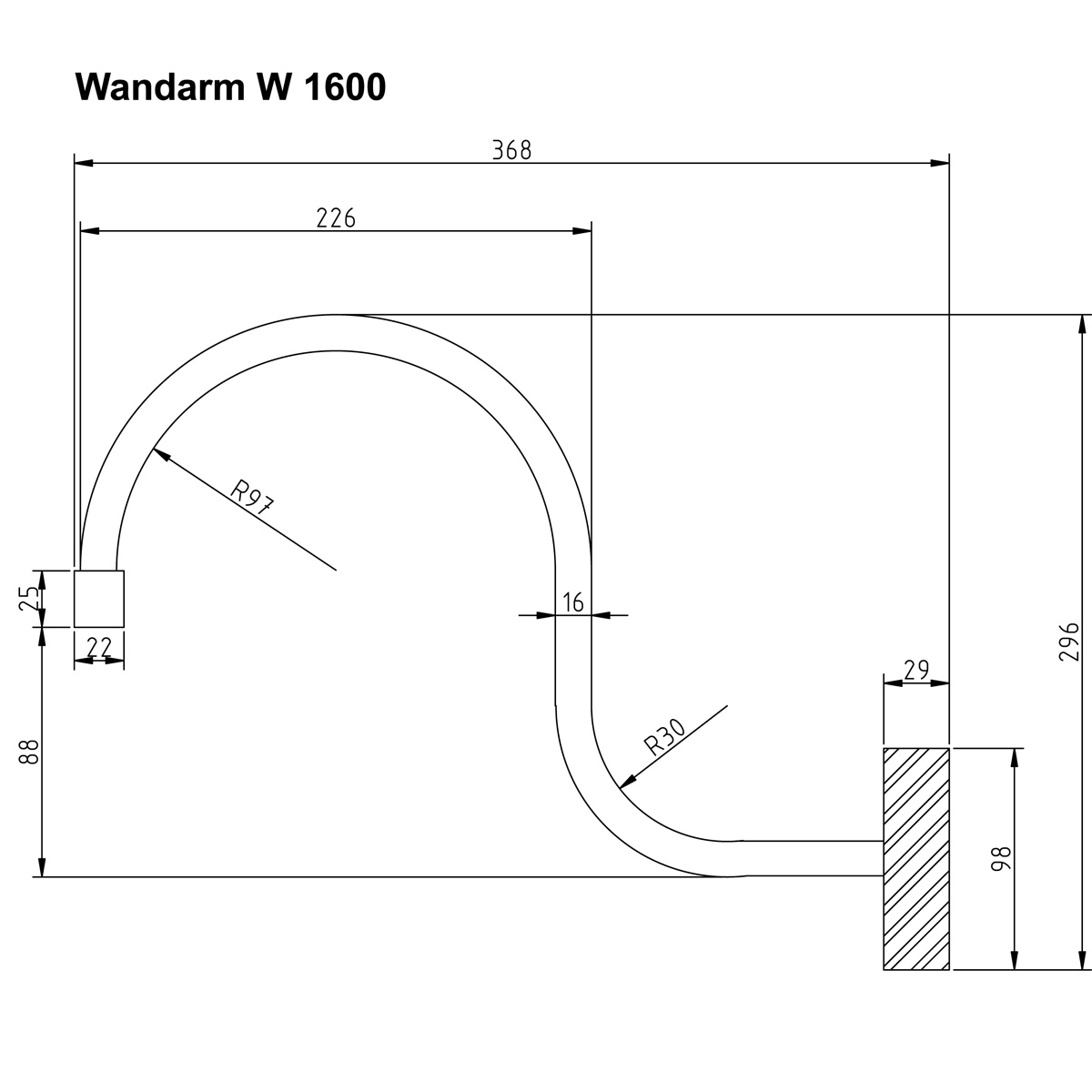 Bild 10: Großer Wandarm (bei Modell 3 und 4) Robuste Wandleuchte mit flachem Reflektor Bremen: Großer Wandarm (bei Modell 3 und 4)