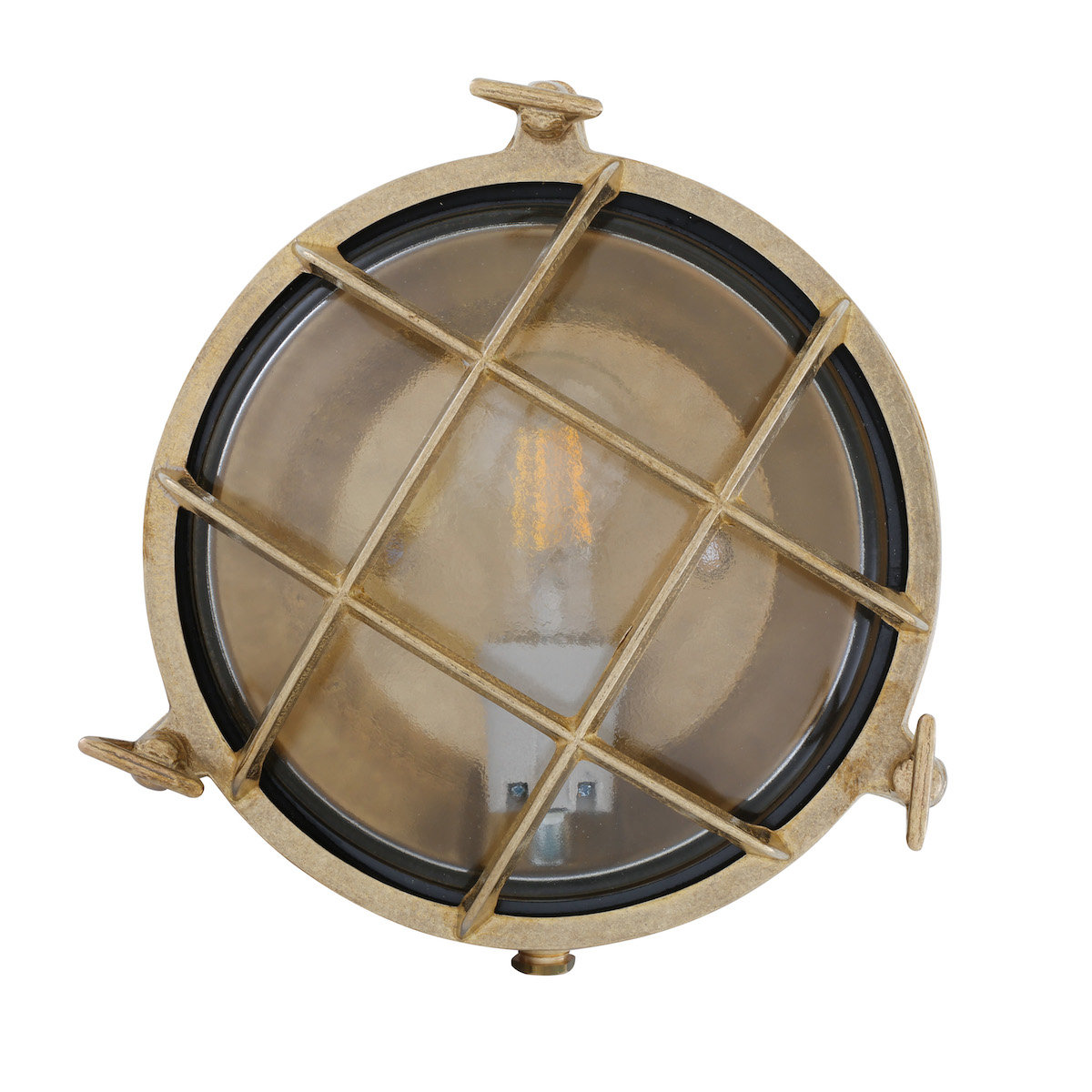Bild 3: Messing Natur, klares Glas Adoon Marine-Wandlampe Ø 21 cm: Messing Natur, klares Glas