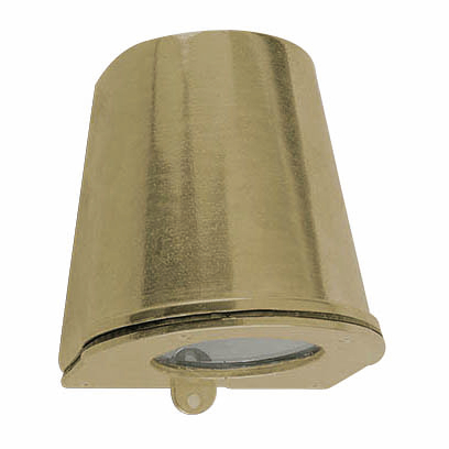 Encased wall spotlight made of brass