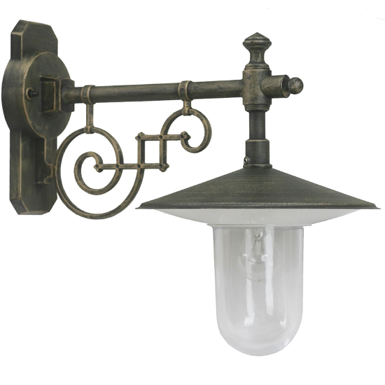 Bild 8: Historische Hofleuchte mit Zylinderglas in Bronze mit klarem Glas (altes Modell) Historische Hofleuchte: Schirmleuchte mit Zylinderglas: Historische Hofleuchte mit Zylinderglas in Bronze mit klarem Glas (altes Modell)